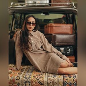 Nikben Terry Kaftan in Cashmere Color Loungewear Cover Up Polo Dress Size M